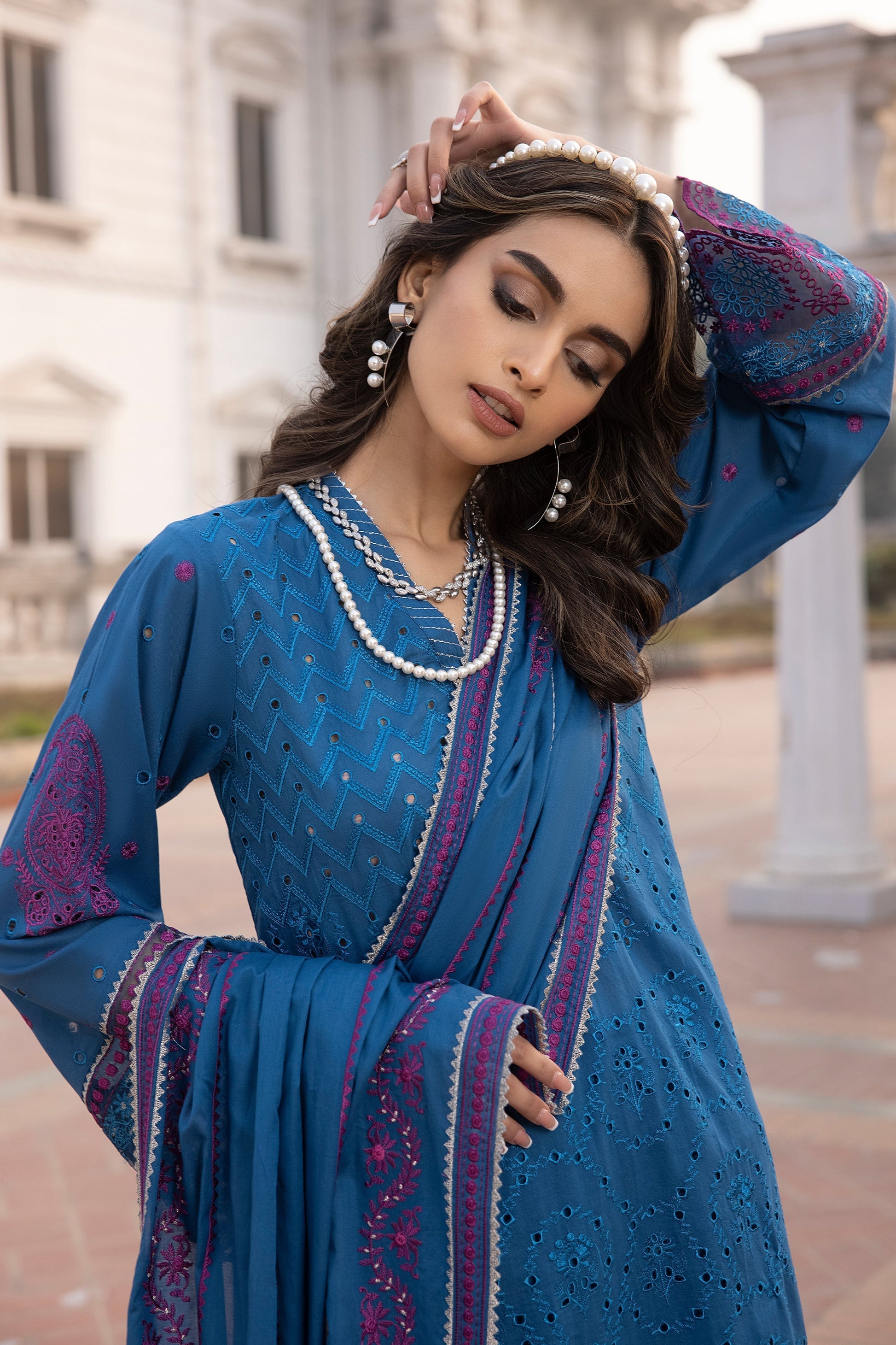 LSM | Spring Embroidered 24 | A-4 - by - Libasekhas UK - Registered Vendor of : LSM - 100% Original Designer Dresss