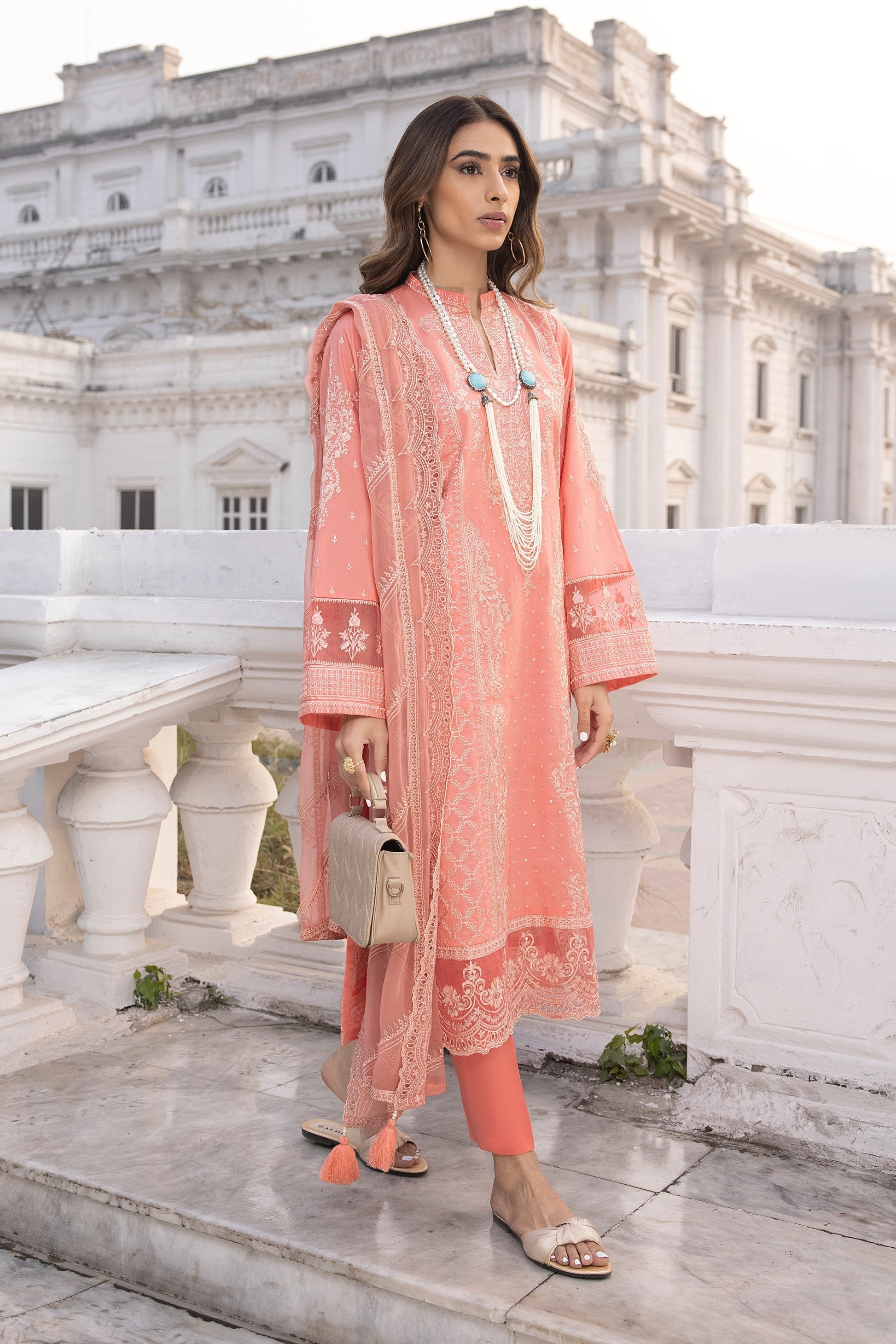 LSM | Spring Embroidered 24 | A-3 - by - Libasekhas UK - Registered Vendor of : LSM - 100% Original Designer Dresss