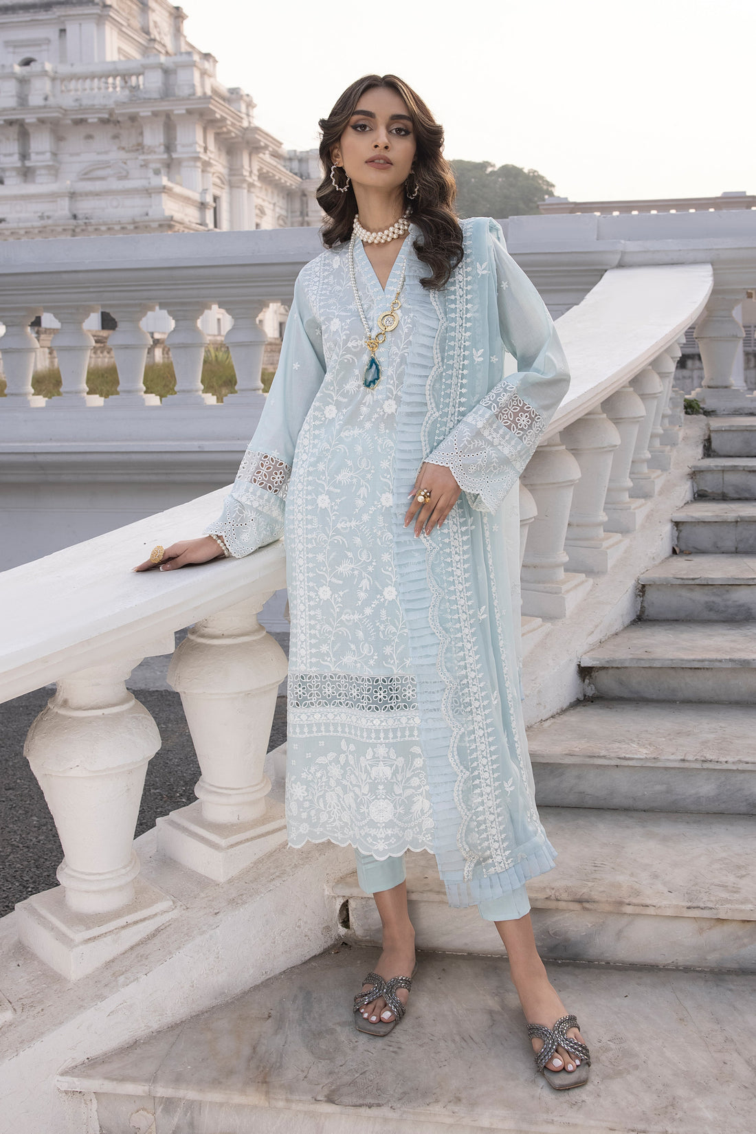 LSM | Spring Embroidered 24 | A-8 - by - Libasekhas UK - Registered Vendor of : LSM - 100% Original Designer Dresss
