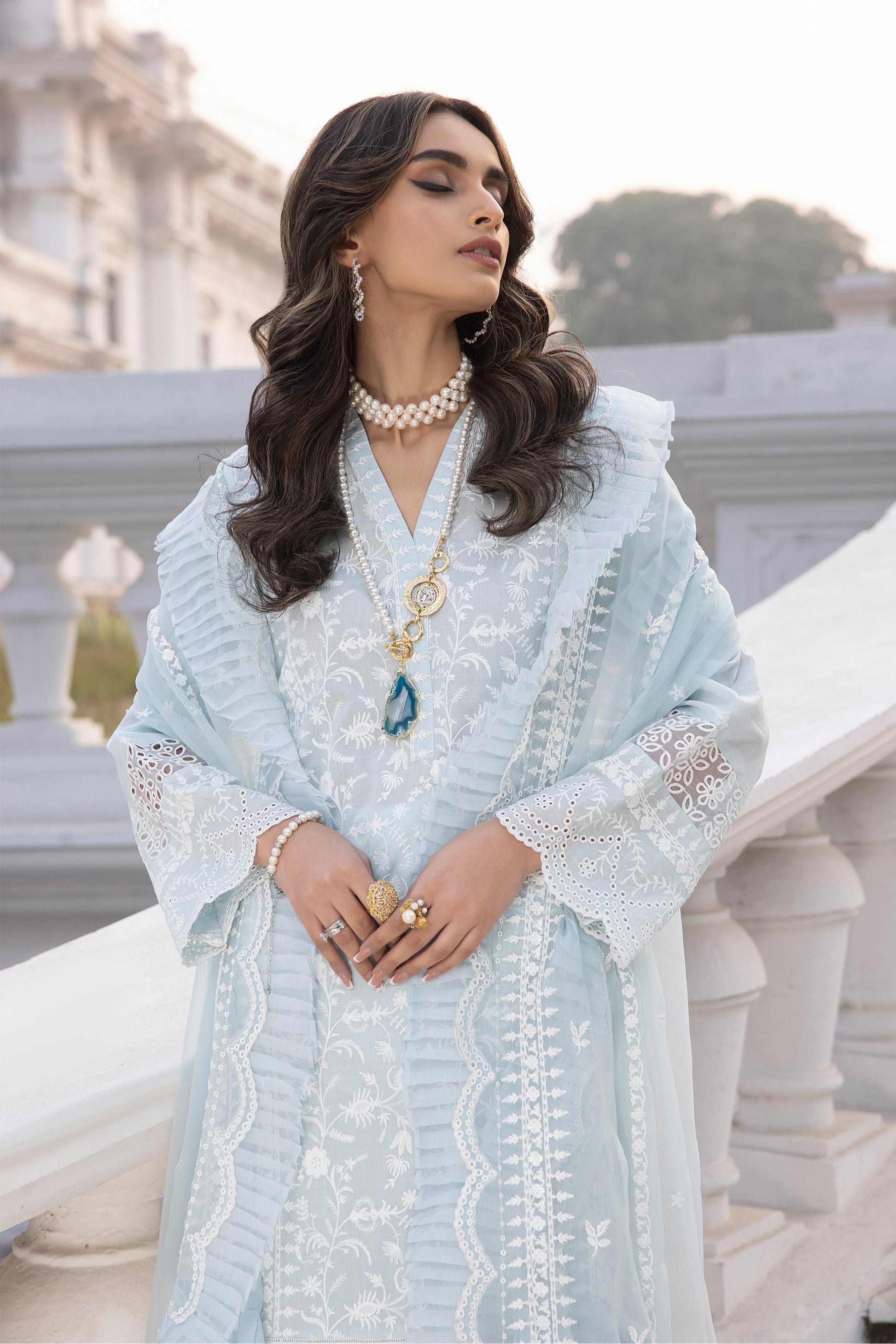 LSM | Spring Embroidered 24 | A-8 - by - Libasekhas UK - Registered Vendor of : LSM - 100% Original Designer Dresss