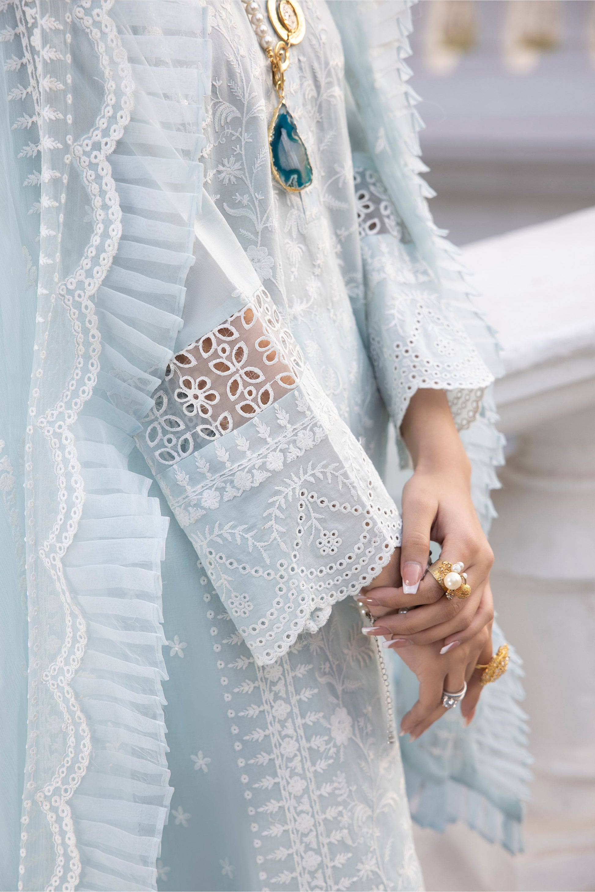 LSM | Spring Embroidered 24 | A-8 - by - Libasekhas UK - Registered Vendor of : LSM - 100% Original Designer Dresss