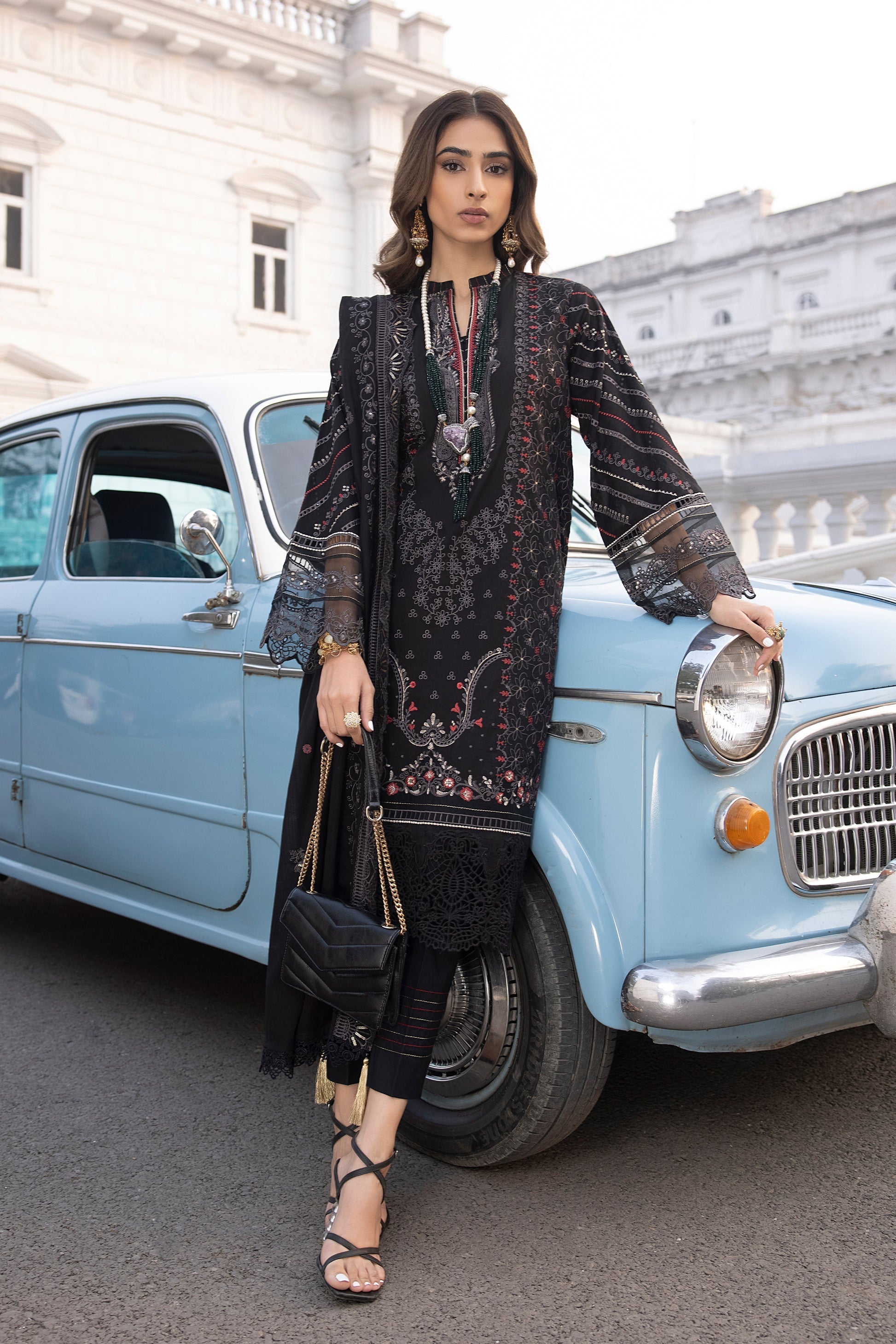 LSM | Spring Embroidered 24 | A-7 - by - Libasekhas UK - Registered Vendor of : LSM - 100% Original Designer Dresss