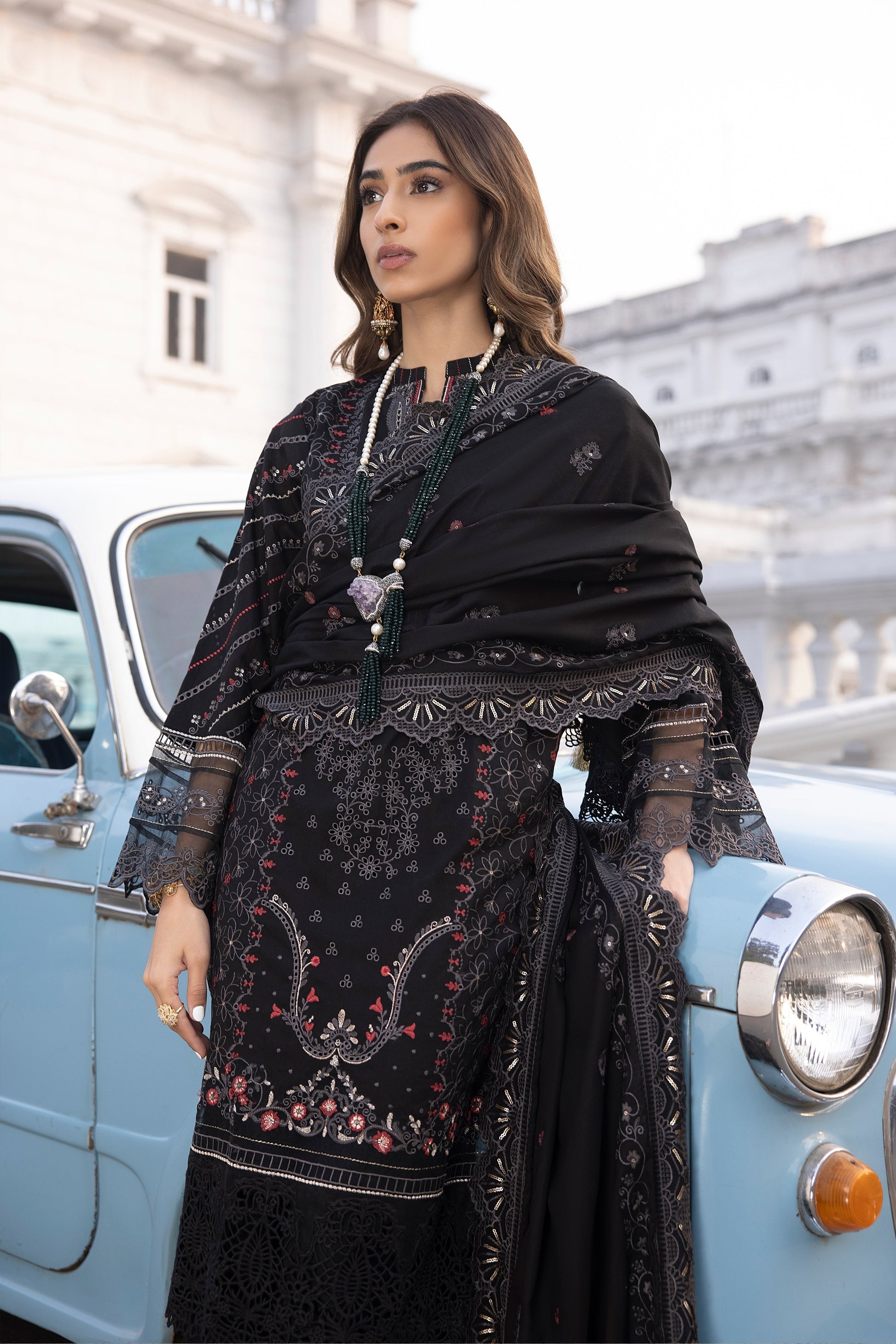 LSM | Spring Embroidered 24 | A-7 - by - Libasekhas UK - Registered Vendor of : LSM - 100% Original Designer Dresss