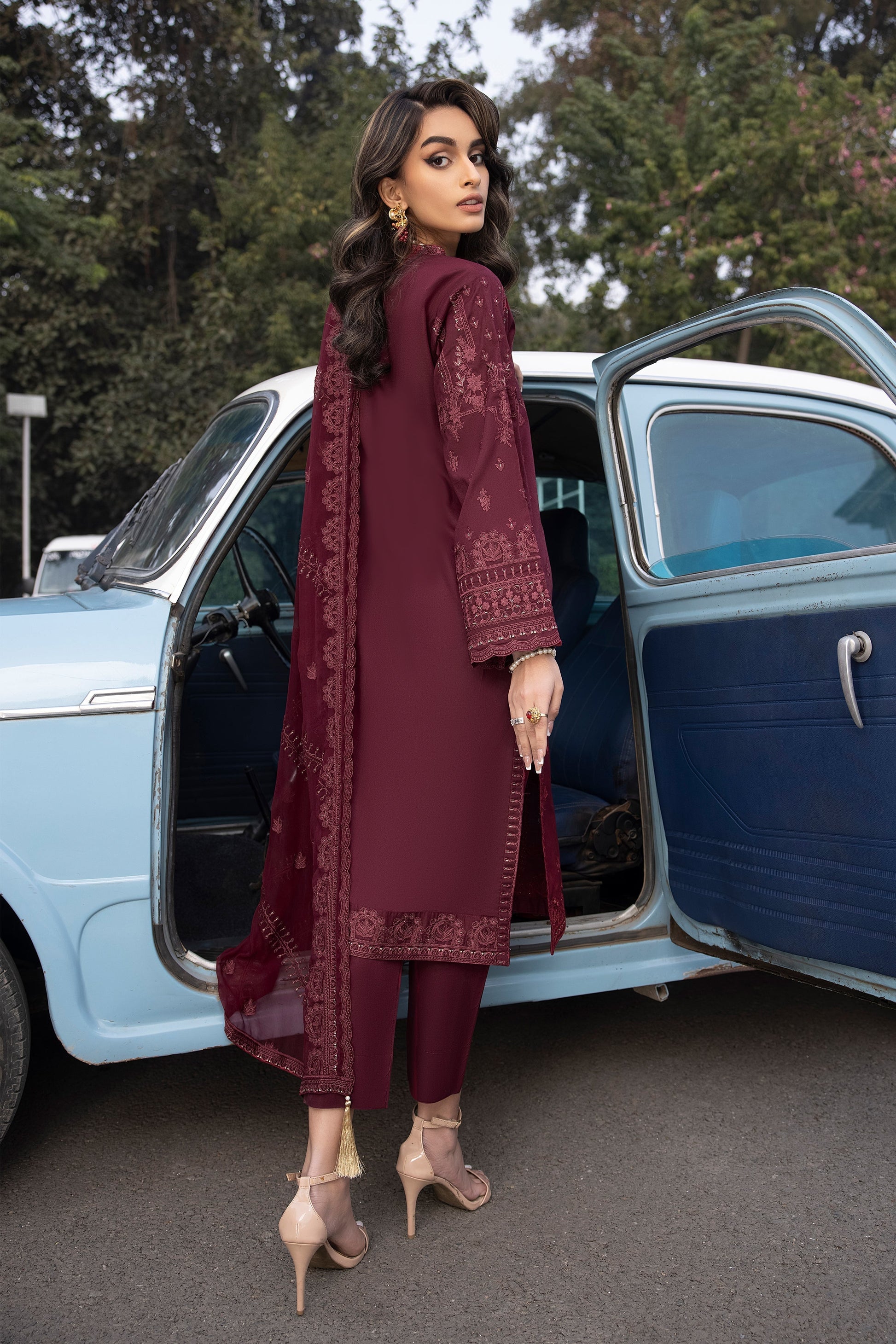 LSM | Spring Embroidered 24 | A-10 - by - Libasekhas UK - Registered Vendor of : LSM - 100% Original Designer Dresss