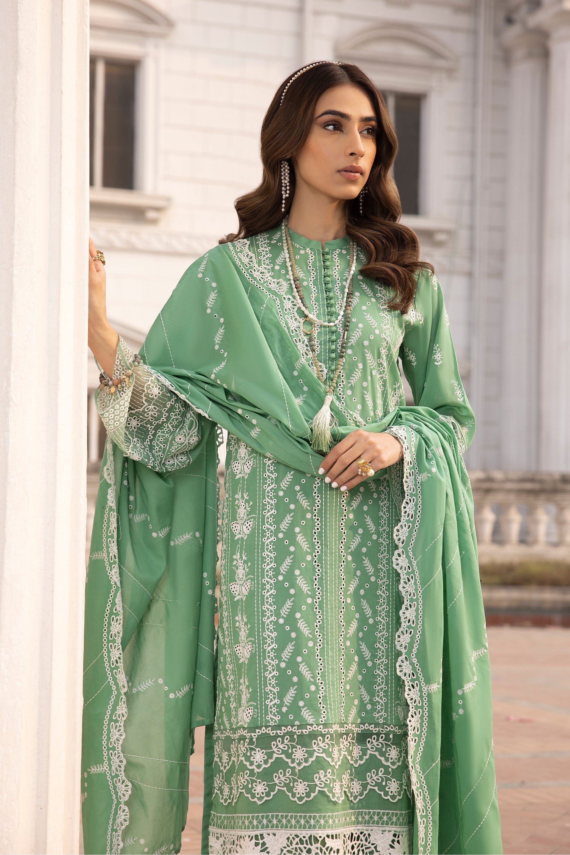 LSM | Spring Embroidered 24 | A-2 - by - Libasekhas UK - Registered Vendor of : LSM - 100% Original Designer Dresss