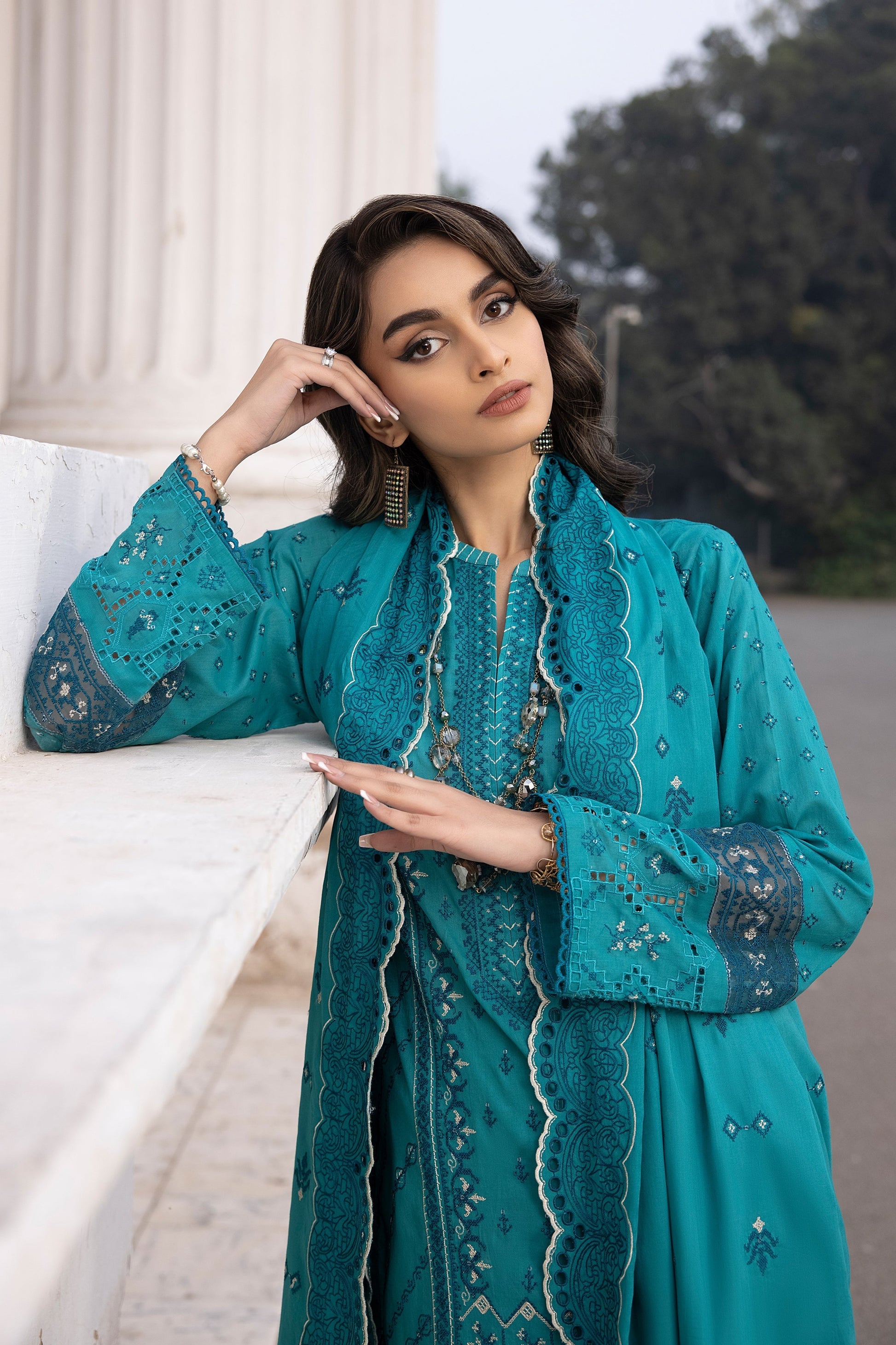 LSM | Spring Embroidered 24 | A-5 - by - Libasekhas UK - Registered Vendor of : LSM - 100% Original Designer Dresss