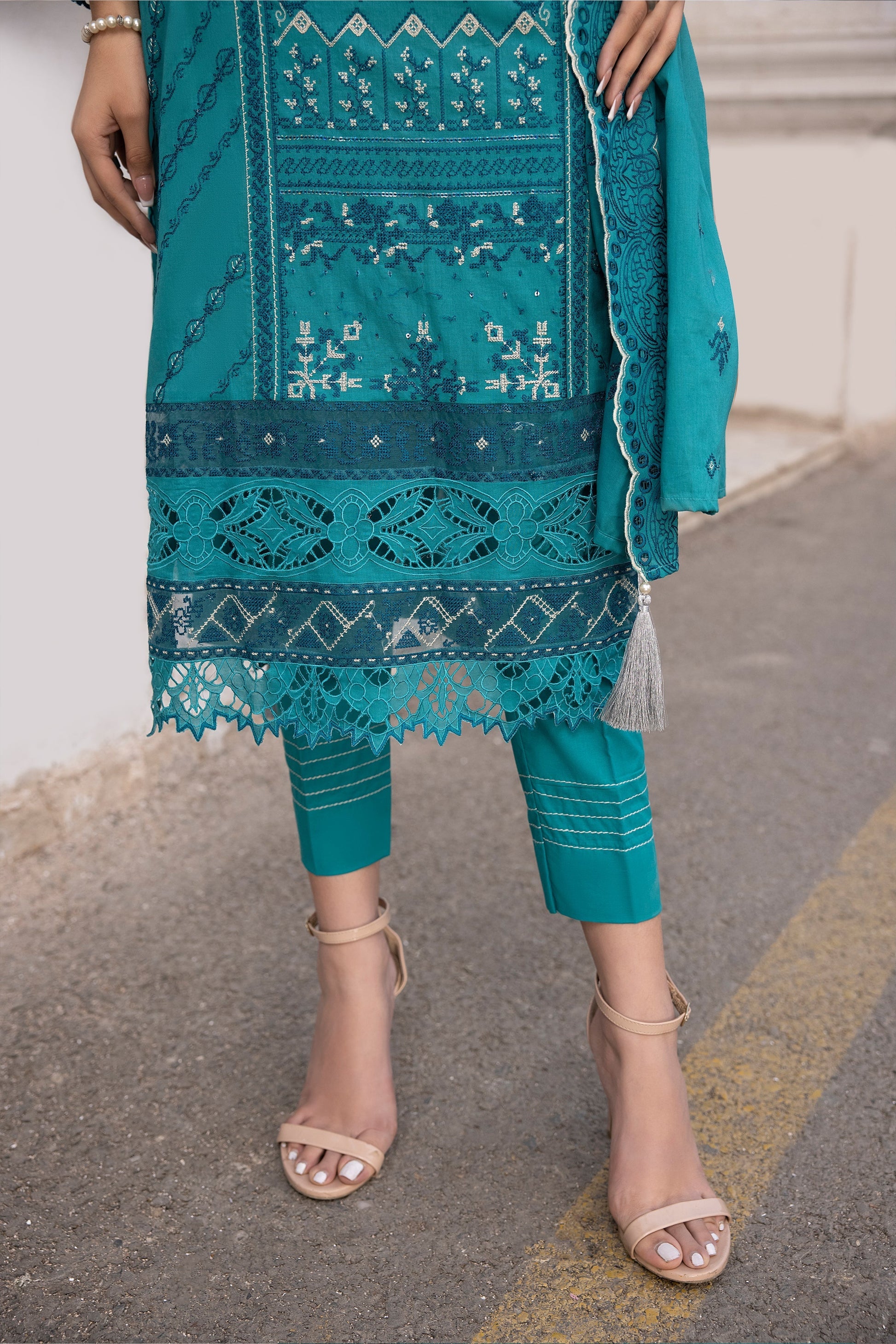 LSM | Spring Embroidered 24 | A-5 - by - Libasekhas UK - Registered Vendor of : LSM - 100% Original Designer Dresss