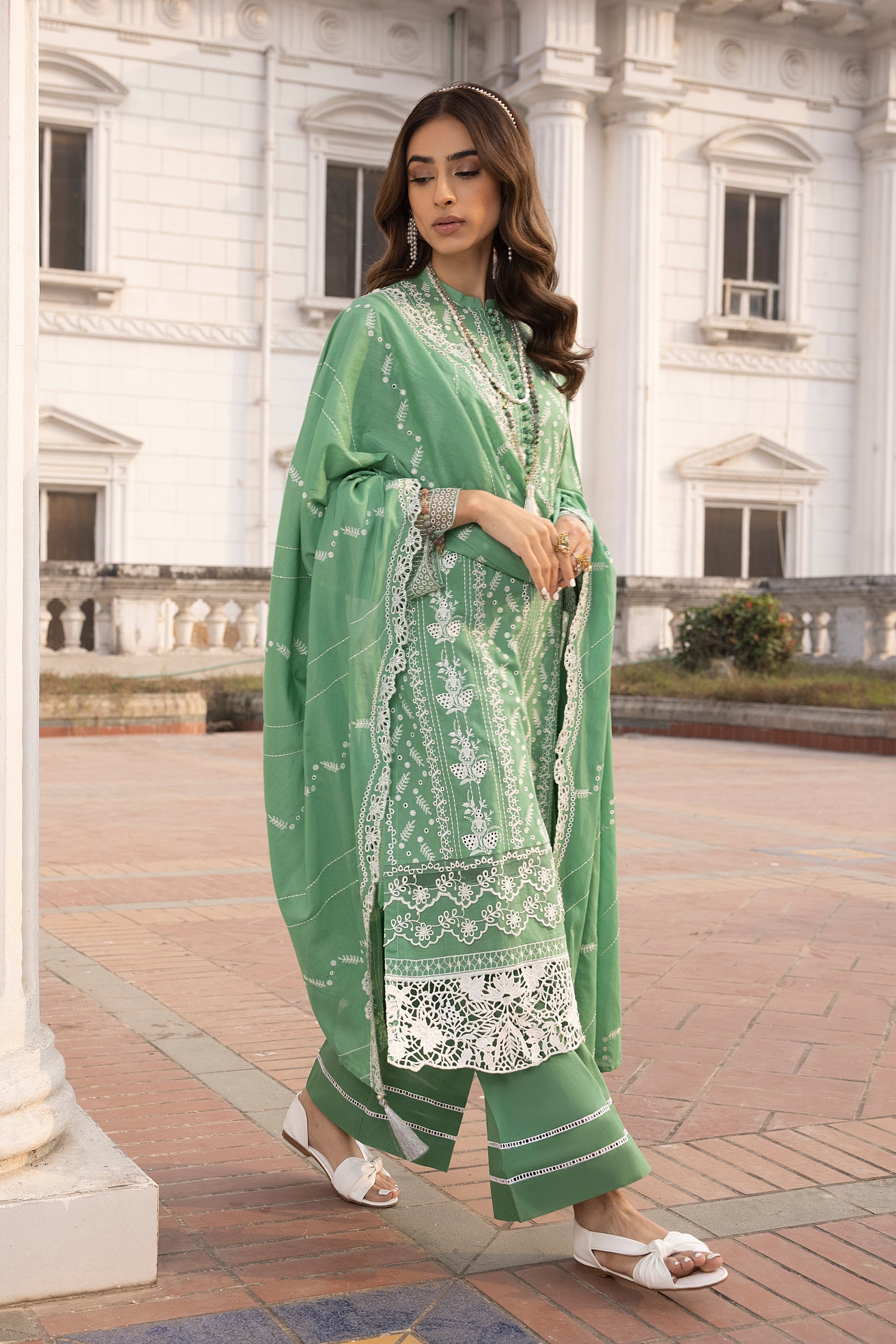 LSM | Spring Embroidered 24 | A-2 - by - Libasekhas UK - Registered Vendor of : LSM - 100% Original Designer Dresss