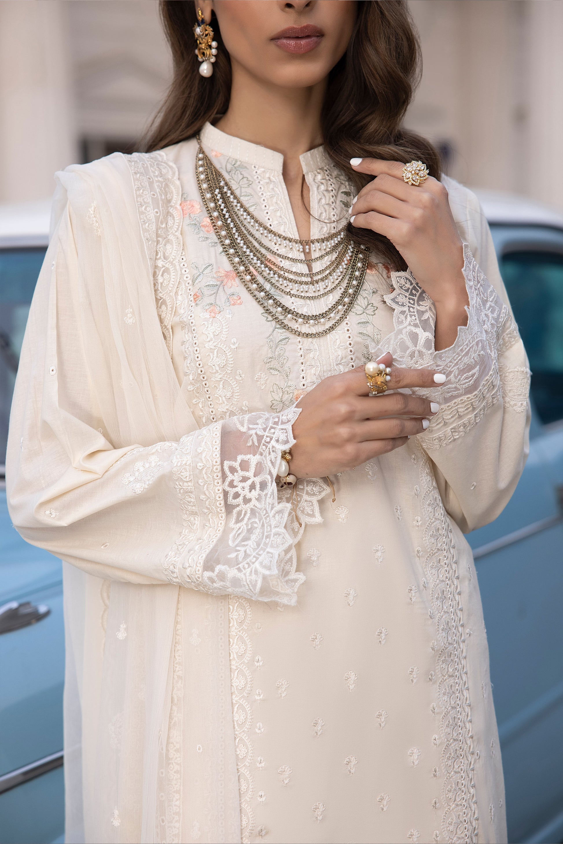 LSM | Spring Embroidered 24 | A-11 - by - Libasekhas UK - Registered Vendor of : LSM - 100% Original Designer Dresss