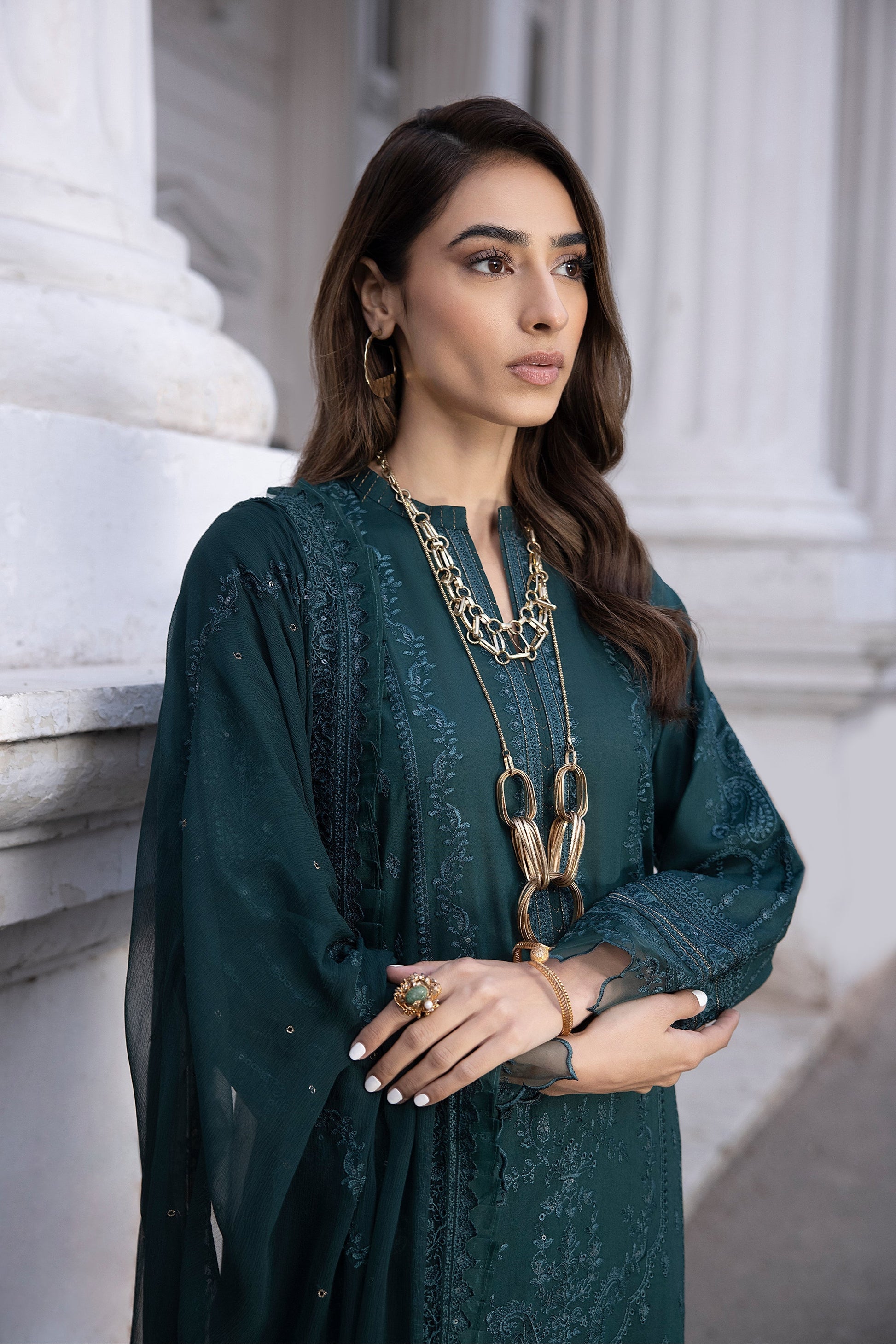 LSM | Spring Embroidered 24 | A-13 - by - Libasekhas UK - Registered Vendor of : LSM - 100% Original Designer Dresss