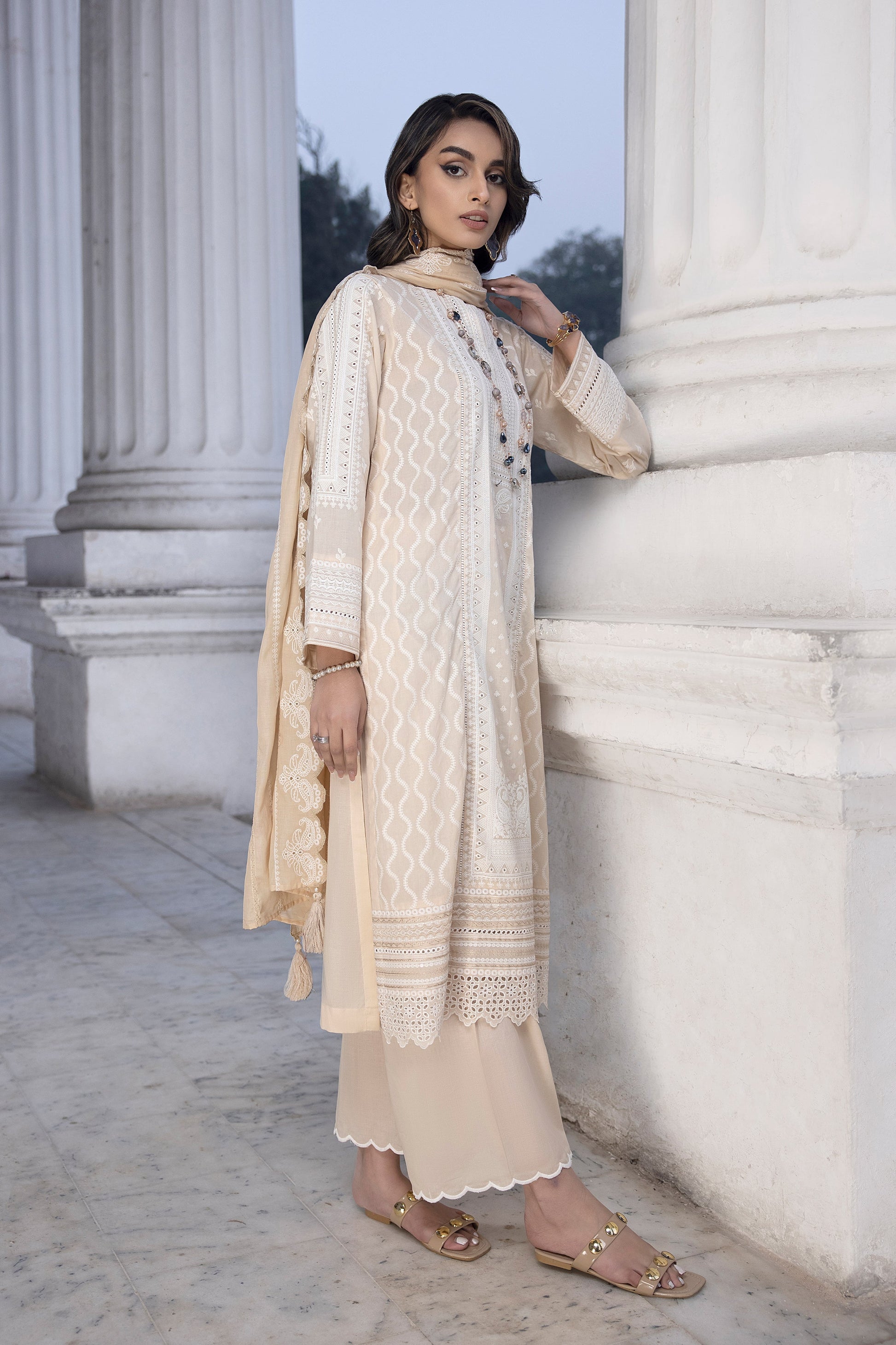 LSM | Spring Embroidered 24 | A-6 - by - Libasekhas UK - Registered Vendor of : LSM - 100% Original Designer Dresss