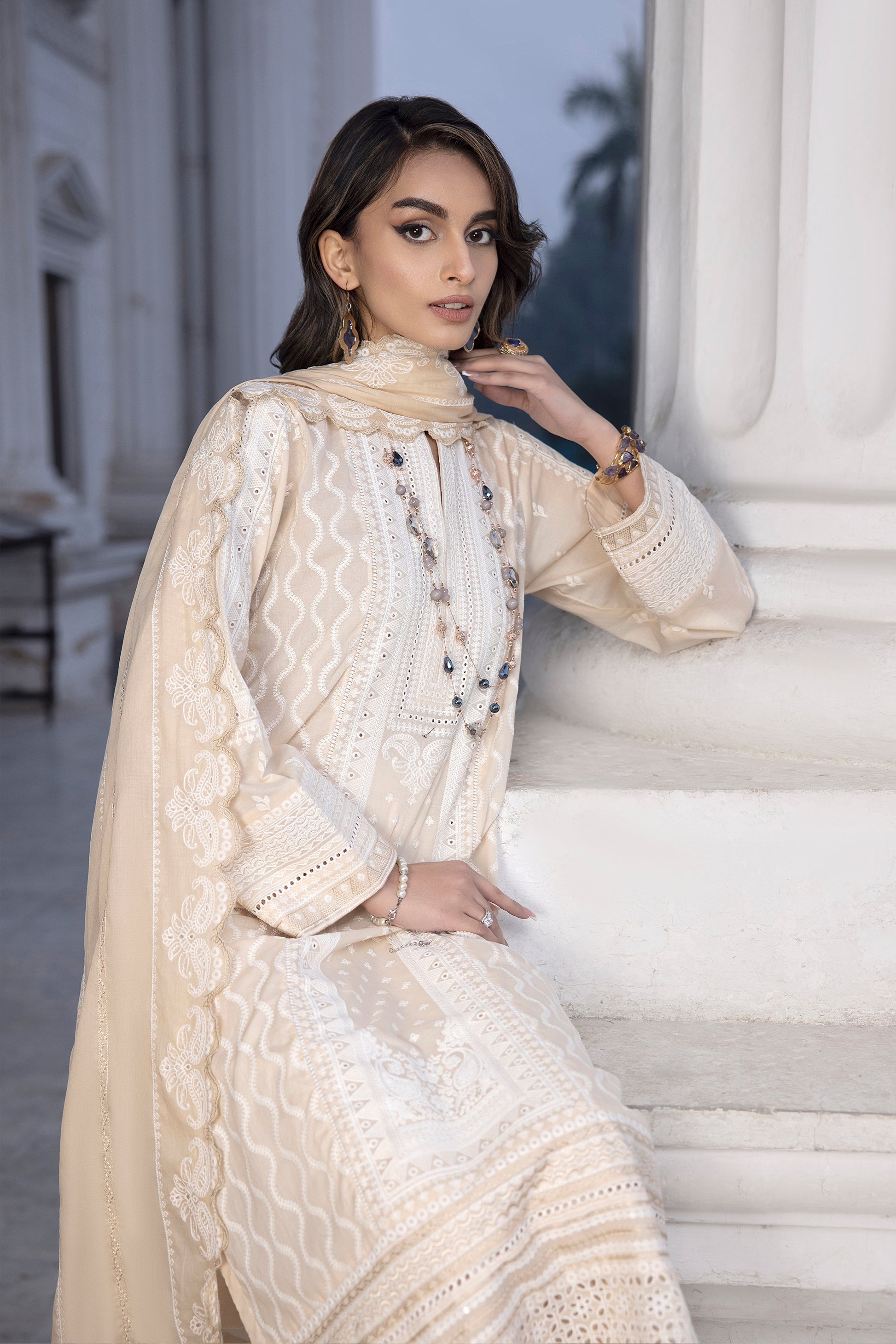 LSM | Spring Embroidered 24 | A-6 - by - Libasekhas UK - Registered Vendor of : LSM - 100% Original Designer Dresss