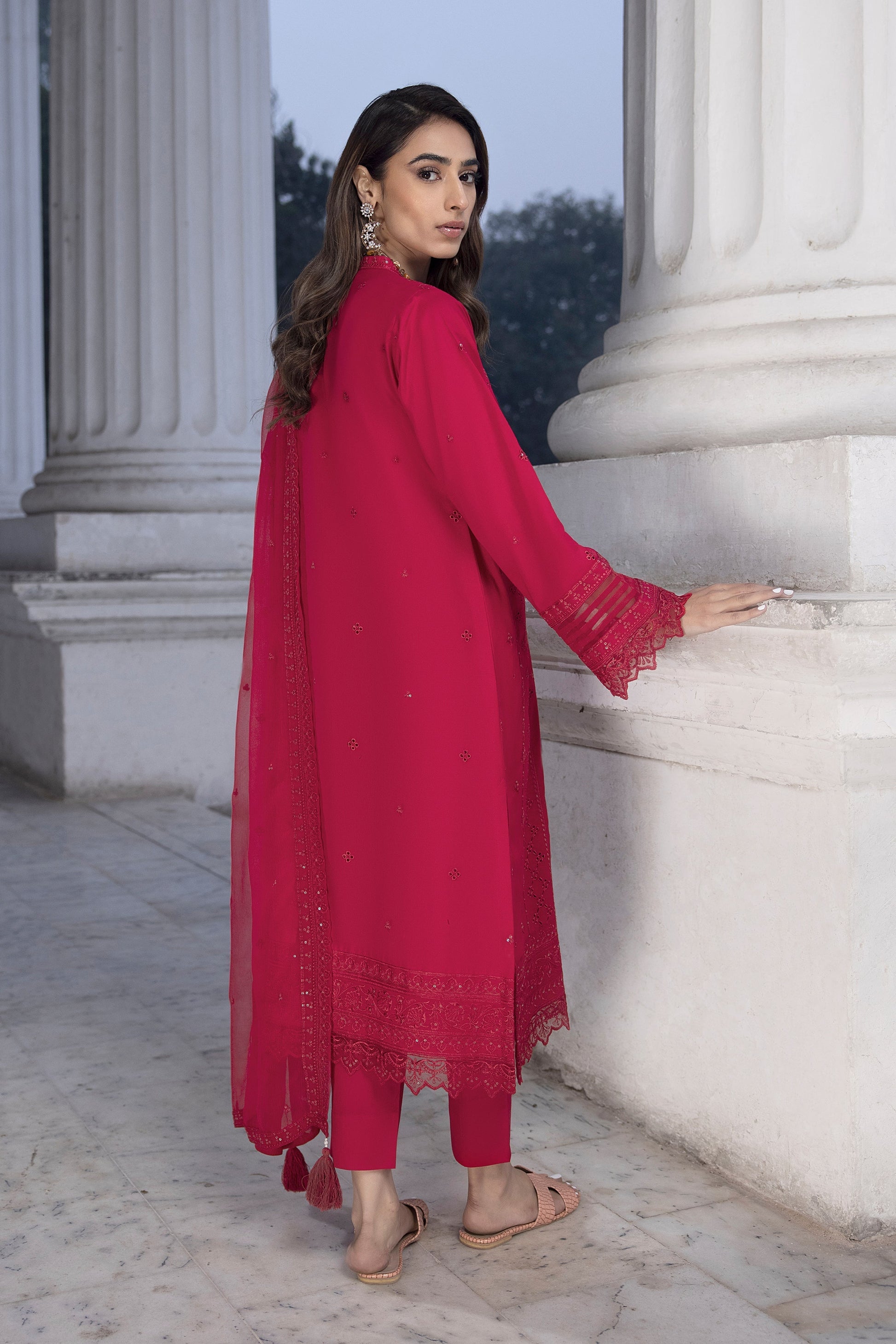 LSM | Spring Embroidered 24 | A-15 - by - Libasekhas UK - Registered Vendor of : LSM - 100% Original Designer Dresss