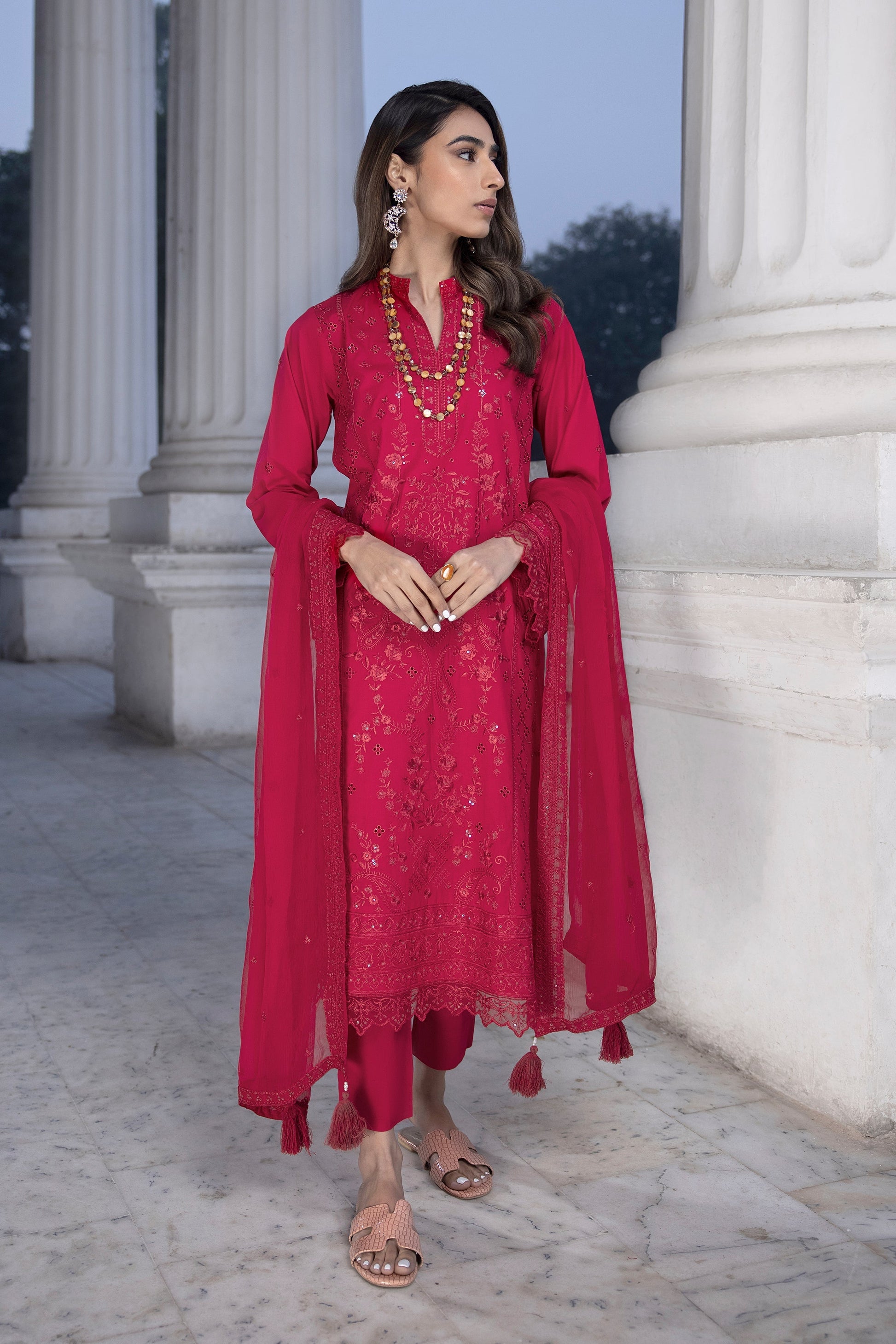 LSM | Spring Embroidered 24 | A-15 - by - Libasekhas UK - Registered Vendor of : LSM - 100% Original Designer Dresss