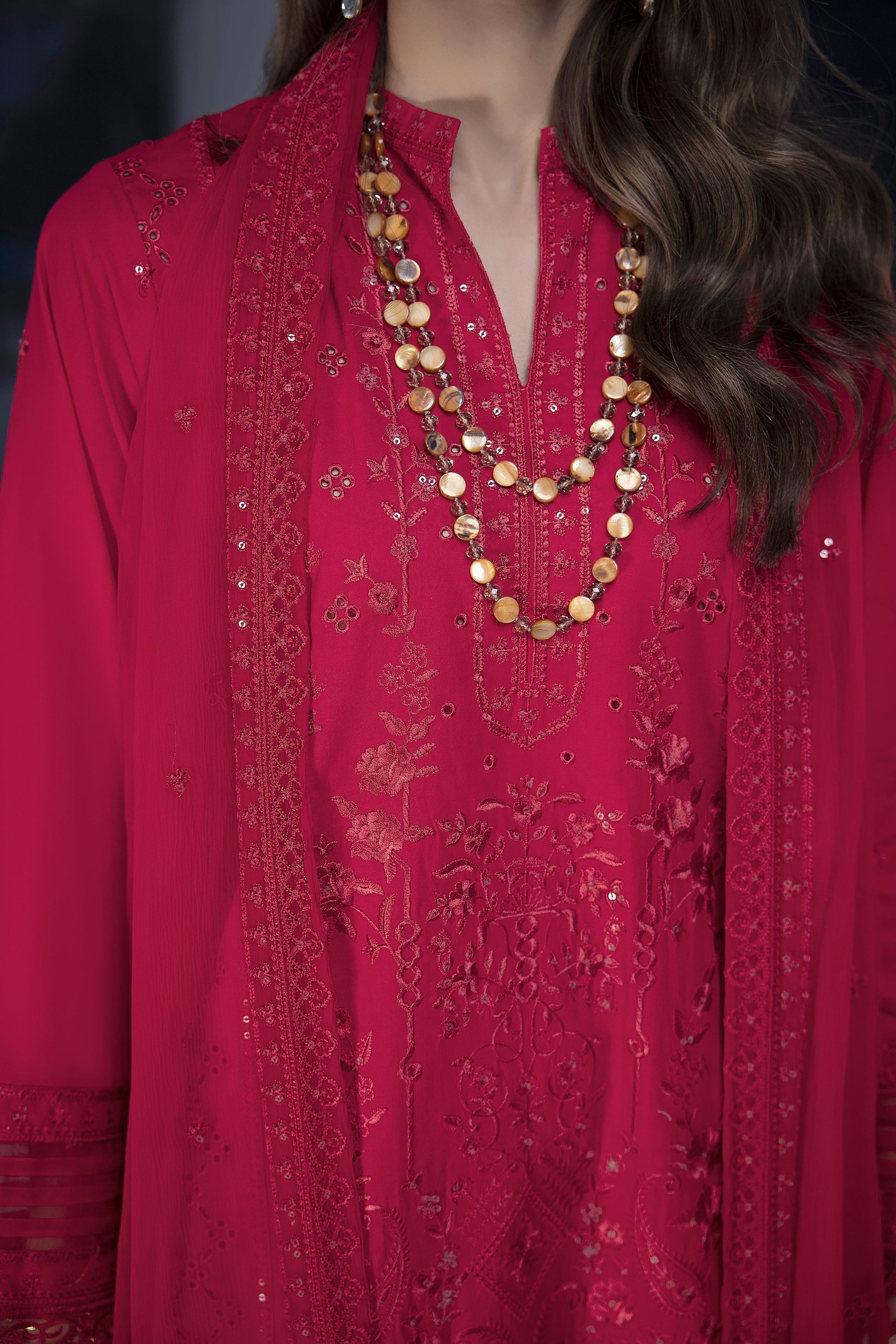 LSM | Spring Embroidered 24 | A-15 - by - Libasekhas UK - Registered Vendor of : LSM - 100% Original Designer Dresss