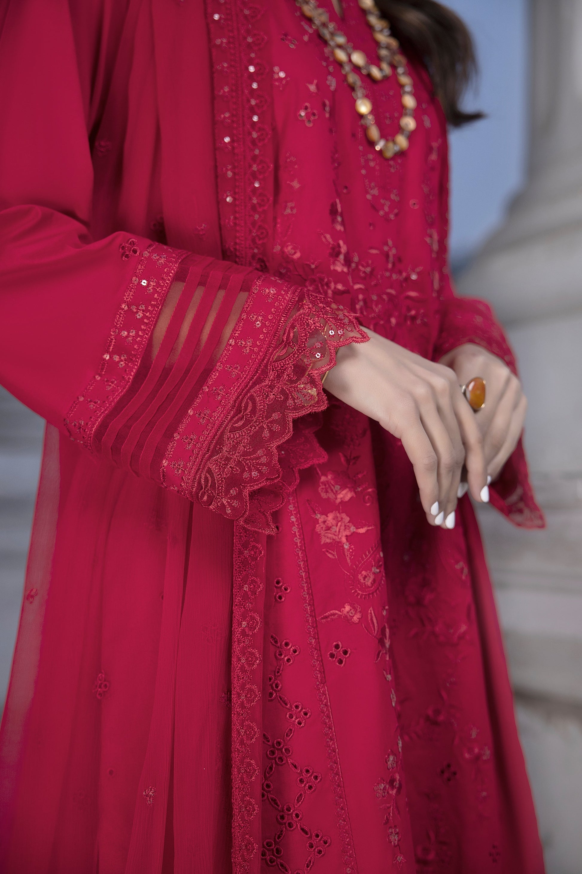 LSM | Spring Embroidered 24 | A-15 - by - Libasekhas UK - Registered Vendor of : LSM - 100% Original Designer Dresss