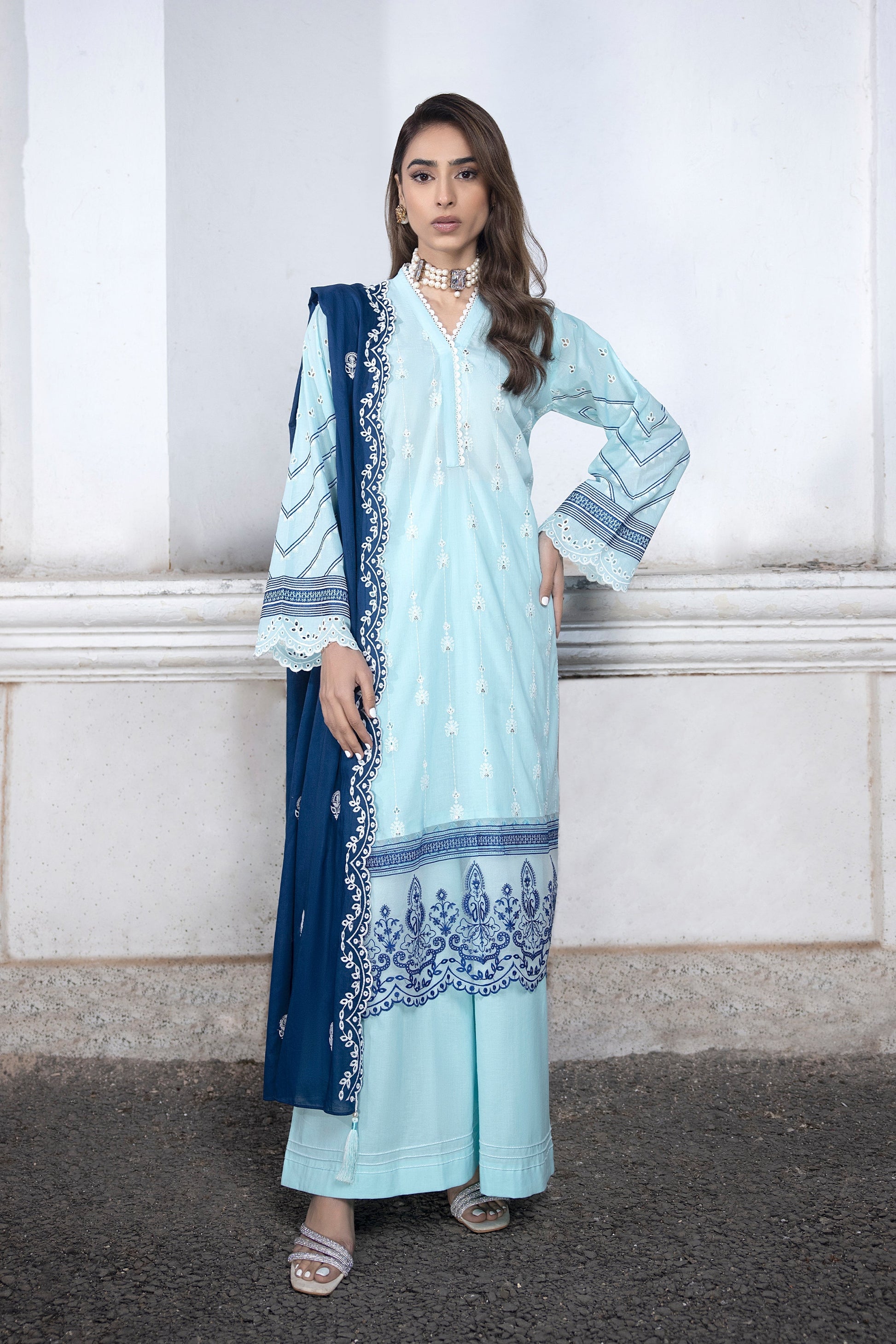 LSM | Spring Embroidered 24 | A-1 - by - Libasekhas UK - Registered Vendor of : LSM - 100% Original Designer Dresss