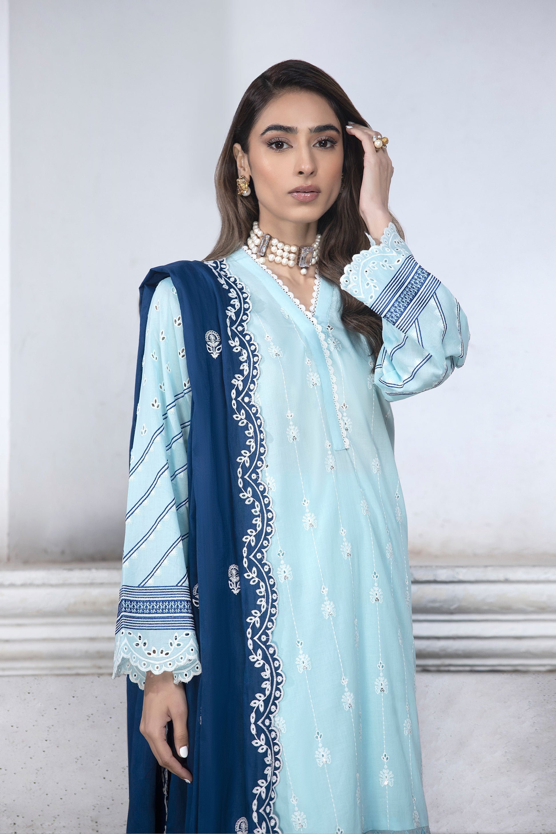LSM | Spring Embroidered 24 | A-1 - by - Libasekhas UK - Registered Vendor of : LSM - 100% Original Designer Dresss