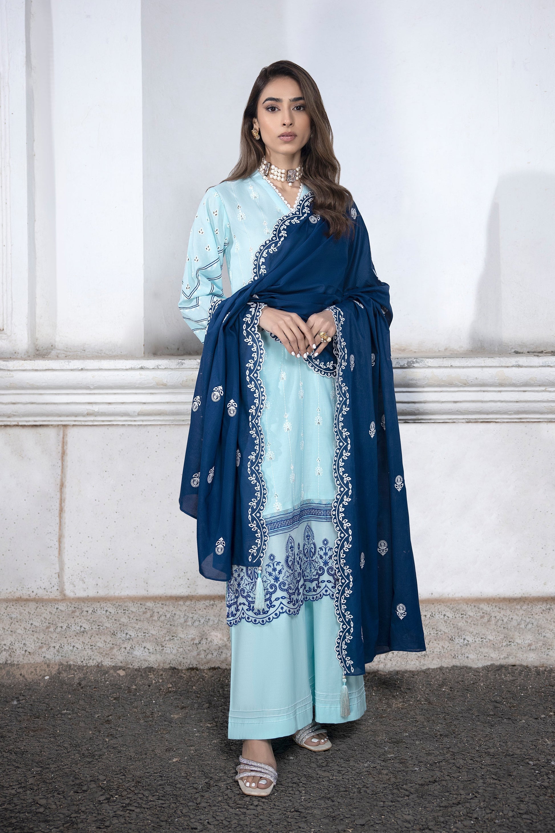 LSM | Spring Embroidered 24 | A-1 - by - Libasekhas UK - Registered Vendor of : LSM - 100% Original Designer Dresss