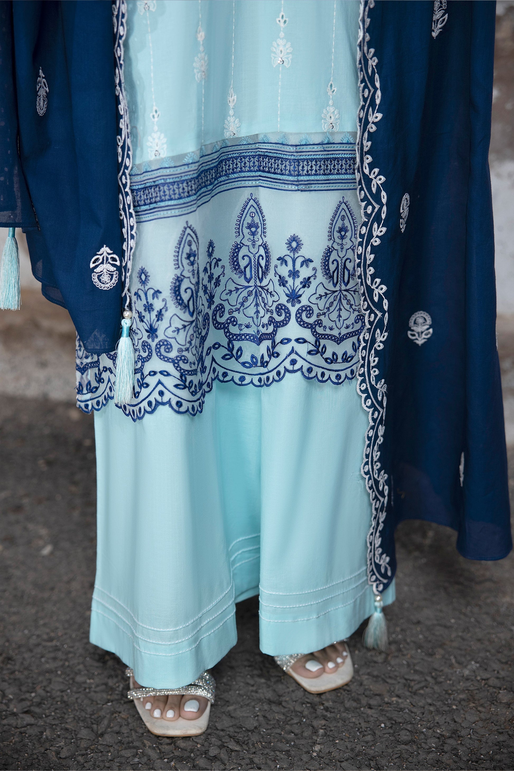LSM | Spring Embroidered 24 | A-1 - by - Libasekhas UK - Registered Vendor of : LSM - 100% Original Designer Dresss