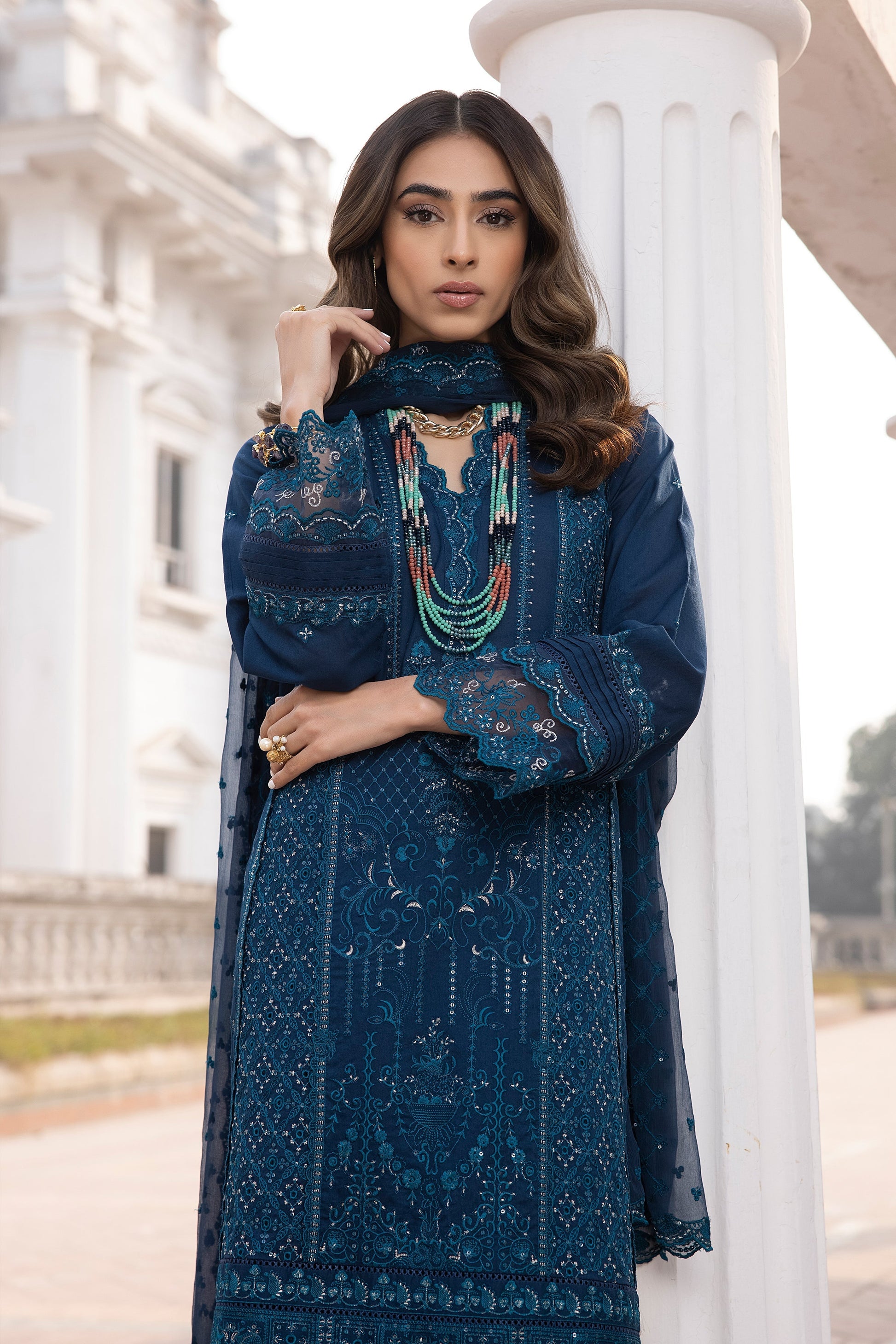 LSM | Spring Embroidered 24 | A-14 - by - Libasekhas UK - Registered Vendor of : LSM - 100% Original Designer Dresss