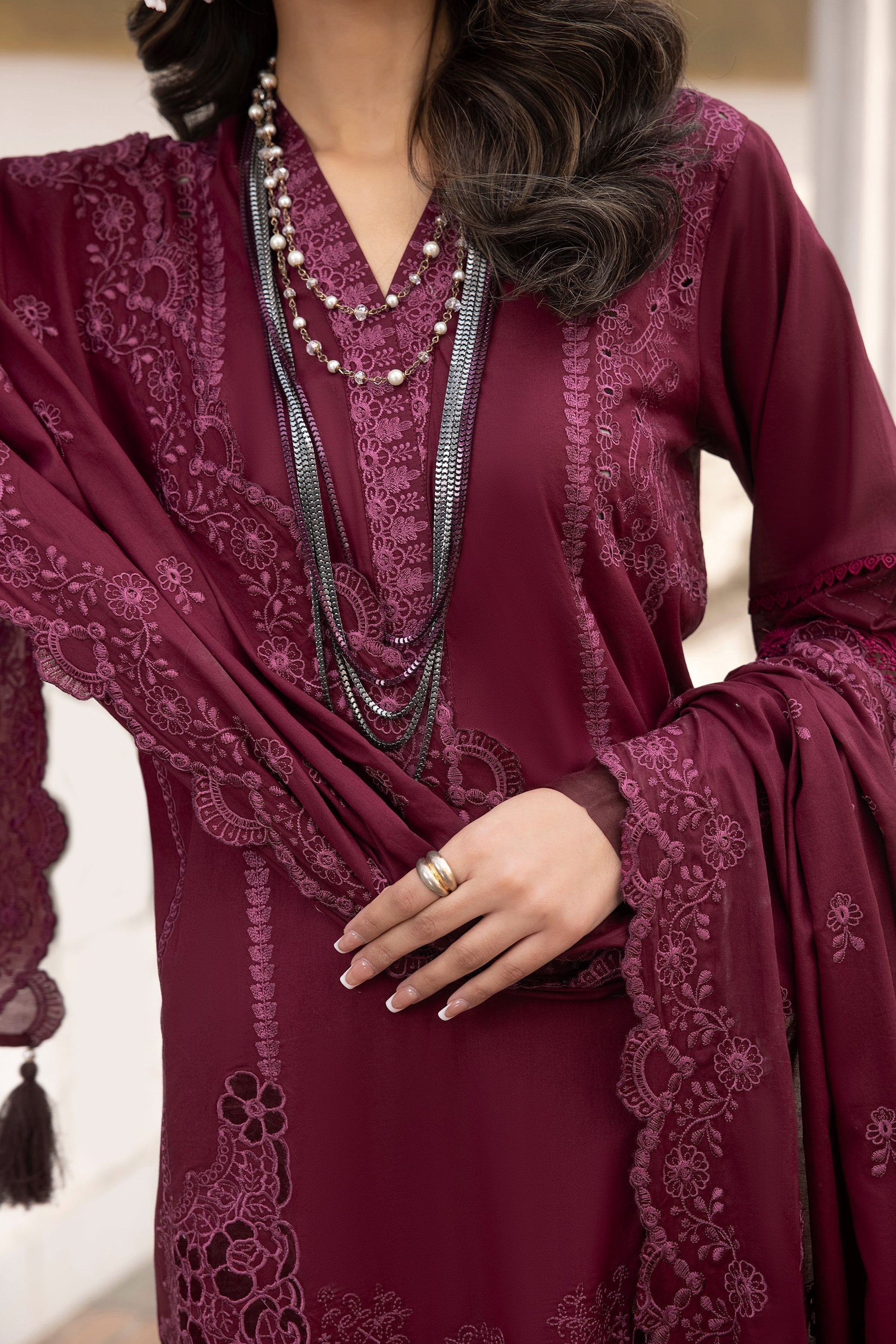 LSM | Spring Embroidered 24 | A-9 - by - Libasekhas UK - Registered Vendor of : LSM - 100% Original Designer Dresss
