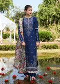 Hussain Rehar | SS Lawn 24 | Cyan - by - Libasekhas UK - Registered Vendor of : Hussain Rehar - 100% Original Designer Dresss