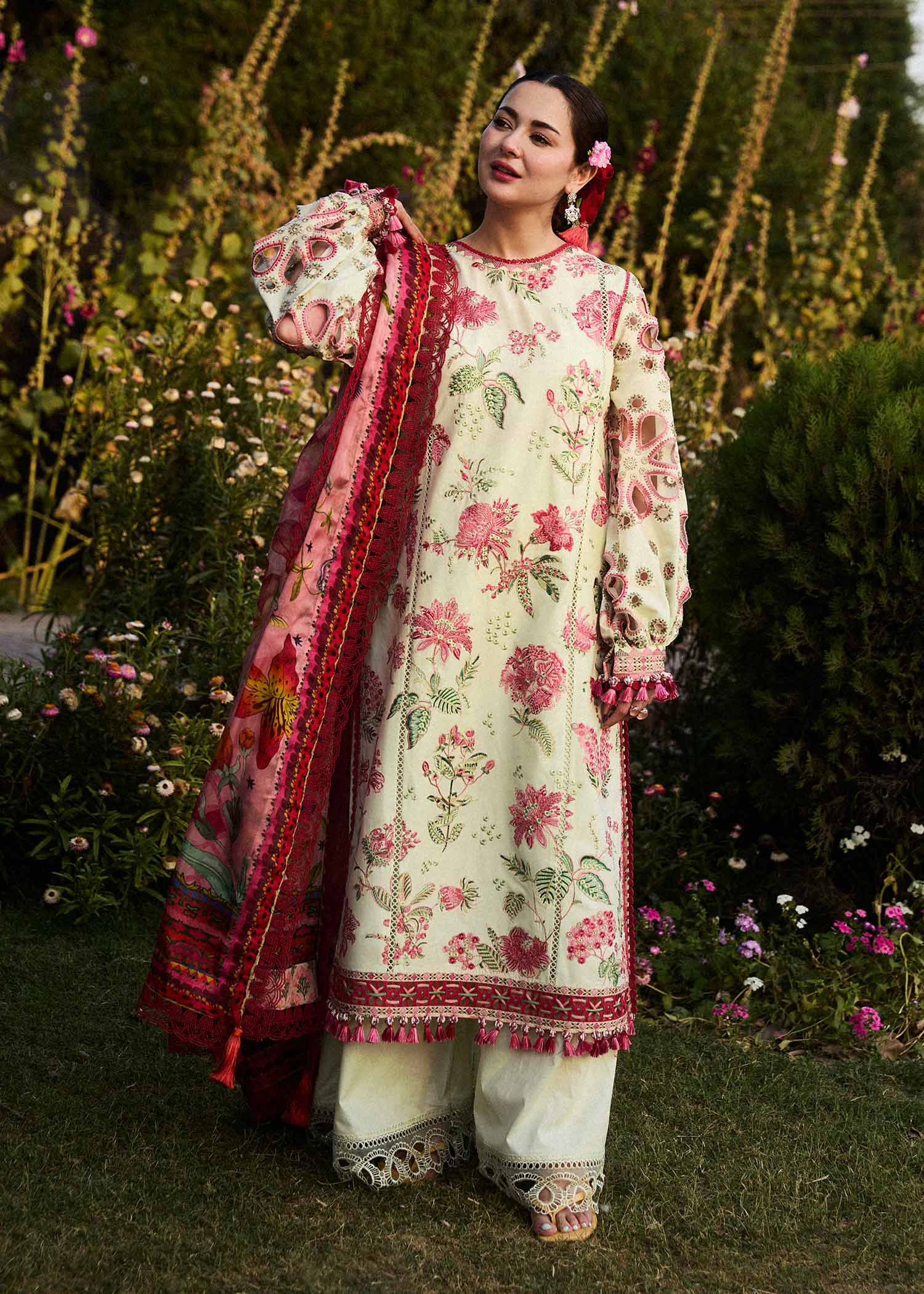 Hussain Rehar | SS Lawn 24 | Gleam - by - Libasekhas UK - Registered Vendor of : Hussain Rehar - 100% Original Designer Dresss