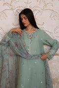 Cross Stitch | Eid Lawn Edit 25 | SAGE GRACE - by - Libasekhas UK - Registered Vendor of : Cross Stitch - 100% Original Designer Dresss