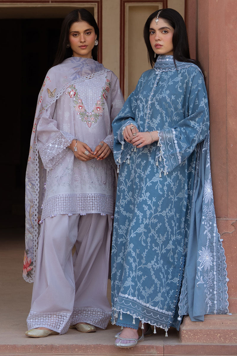 Cross Stitch | Eid Lawn Edit 25 | SILVER MIST - by - Libasekhas UK - Registered Vendor of : Cross Stitch - 100% Original Designer Dresss