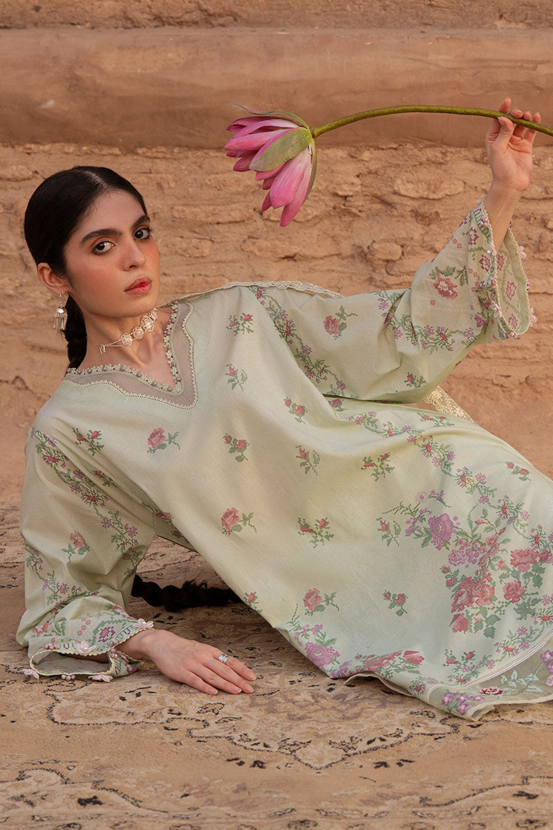 Cross Stitch | Eid Lawn Edit 25 | CITRINE AURA - by - Libasekhas UK - Registered Vendor of : Cross Stitch - 100% Original Designer Dresss