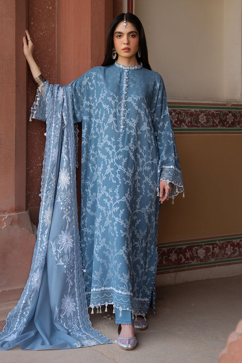 Cross Stitch | Eid Lawn Edit 25 | SILVER MIST - by - Libasekhas UK - Registered Vendor of : Cross Stitch - 100% Original Designer Dresss