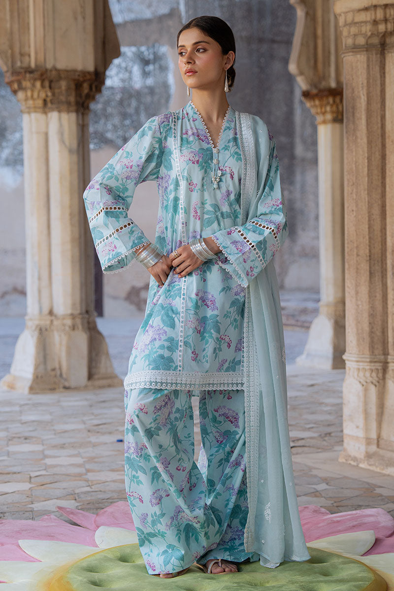 Cross Stitch | Eid Lawn Edit 25 | MINT GLAMOUR - by - Libasekhas UK - Registered Vendor of : Cross Stitch - 100% Original Designer Dresss