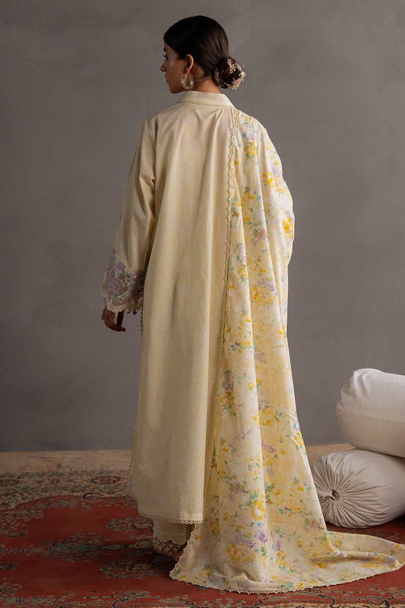 Cross Stitch | Eid Lawn Edit 25 | SUNSHINE GLOW - by - Libasekhas UK - Registered Vendor of : Cross Stitch - 100% Original Designer Dresss