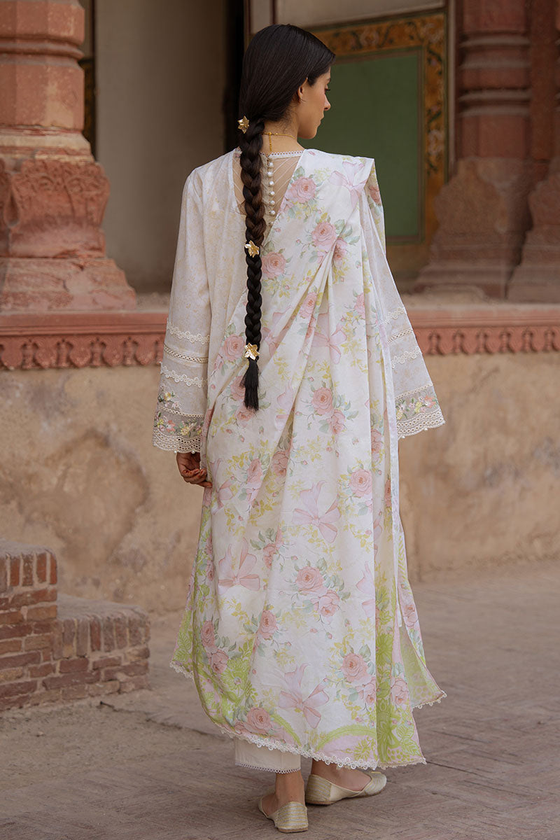 Cross Stitch | Eid Lawn Edit 25 | FLORAL GARLAND - by - Libasekhas UK - Registered Vendor of : Cross Stitch - 100% Original Designer Dresss