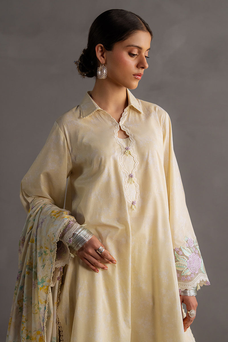 Cross Stitch | Eid Lawn Edit 25 | SUNSHINE GLOW - by - Libasekhas UK - Registered Vendor of : Cross Stitch - 100% Original Designer Dresss