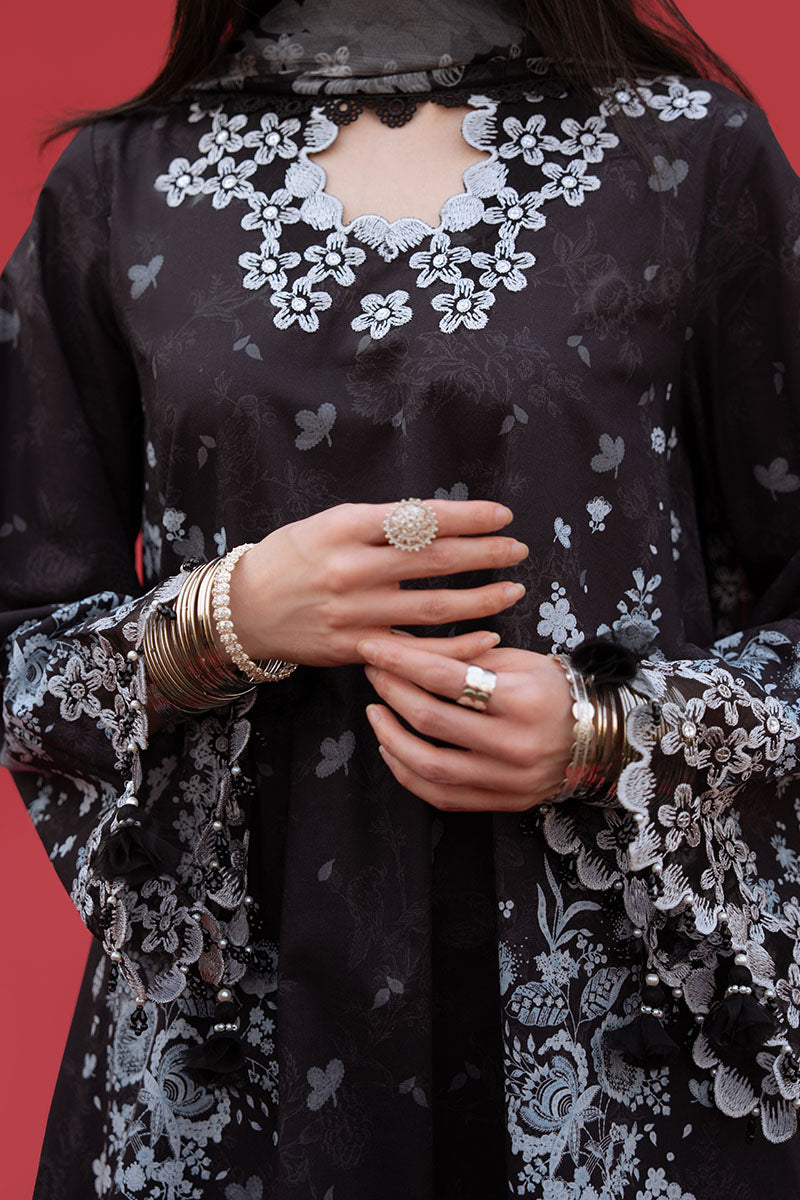 Cross Stitch | Eid Lawn Edit 25 | RAVEN WHISPER - by - Libasekhas UK - Registered Vendor of : Cross Stitch - 100% Original Designer Dresss