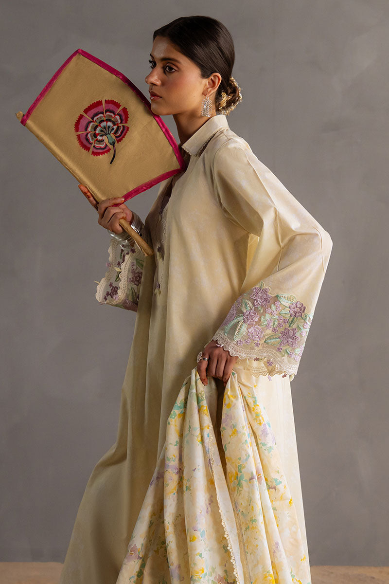 Cross Stitch | Eid Lawn Edit 25 | SUNSHINE GLOW - by - Libasekhas UK - Registered Vendor of : Cross Stitch - 100% Original Designer Dresss