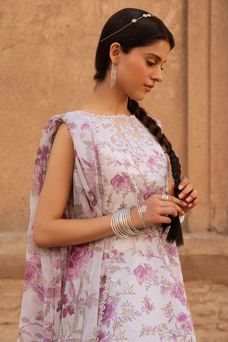 Cross Stitch | Eid Lawn Edit 25 | LILAC HINT - by - Libasekhas UK - Registered Vendor of : Cross Stitch - 100% Original Designer Dresss