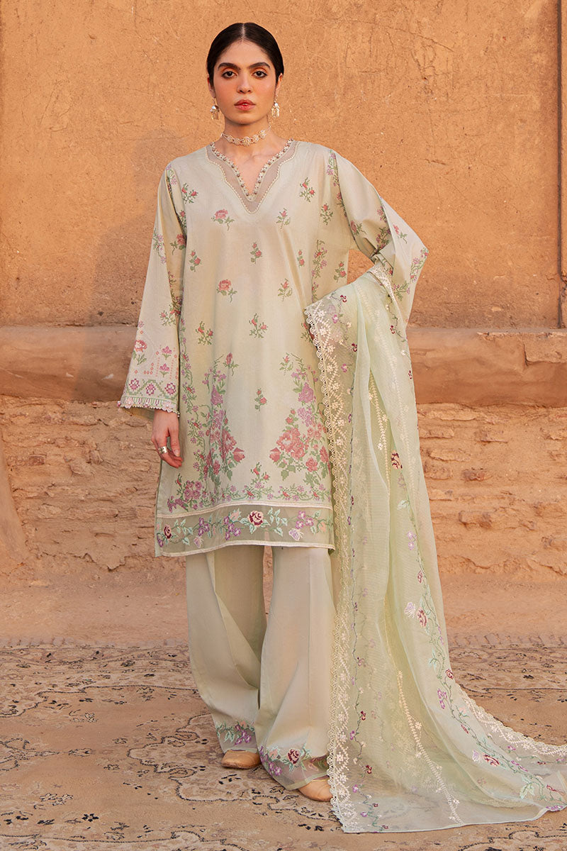 Cross Stitch | Eid Lawn Edit 25 | CITRINE AURA - by - Libasekhas UK - Registered Vendor of : Cross Stitch - 100% Original Designer Dresss
