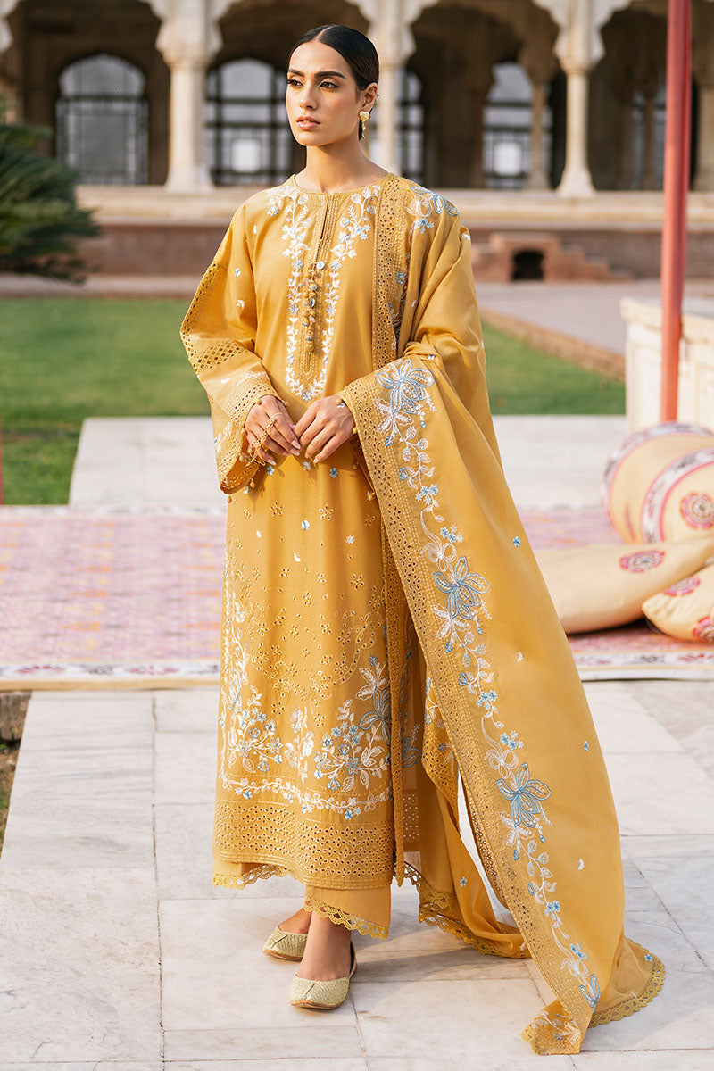 Cross Stitch | Eid Lawn Edit 25 | MUSTARD MIRAGE - by - Libasekhas UK - Registered Vendor of : Cross Stitch - 100% Original Designer Dresss