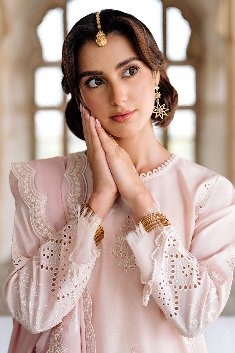 Cross Stitch | Eid Lawn Edit 25 | PEACH BLUSH - by - Libasekhas UK - Registered Vendor of : Cross Stitch - 100% Original Designer Dresss