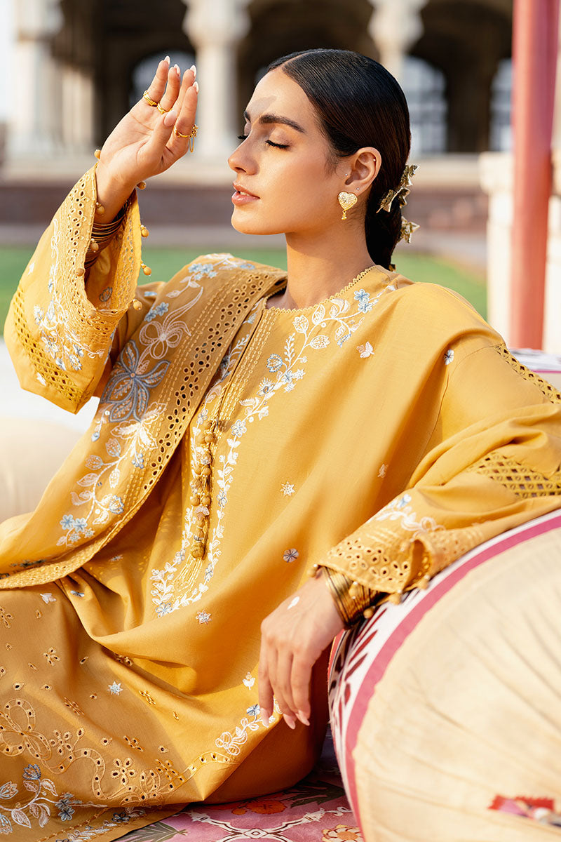 Cross Stitch | Eid Lawn Edit 25 | MUSTARD MIRAGE - by - Libasekhas UK - Registered Vendor of : Cross Stitch - 100% Original Designer Dresss