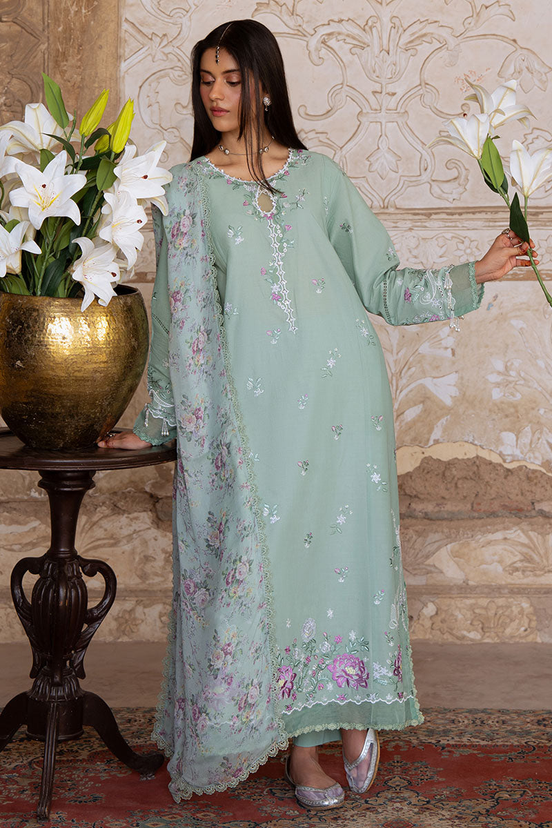 Cross Stitch | Eid Lawn Edit 25 | SAGE GRACE - by - Libasekhas UK - Registered Vendor of : Cross Stitch - 100% Original Designer Dresss