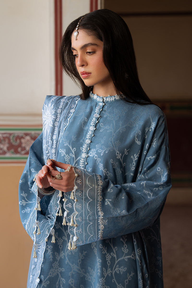 Cross Stitch | Eid Lawn Edit 25 | SILVER MIST - by - Libasekhas UK - Registered Vendor of : Cross Stitch - 100% Original Designer Dresss