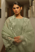 Cross Stitch | Luxe Atelier 25 | GREEN LILY - by - Libasekhas UK - Registered Vendor of : Cross Stitch - 100% Original Designer Dresss
