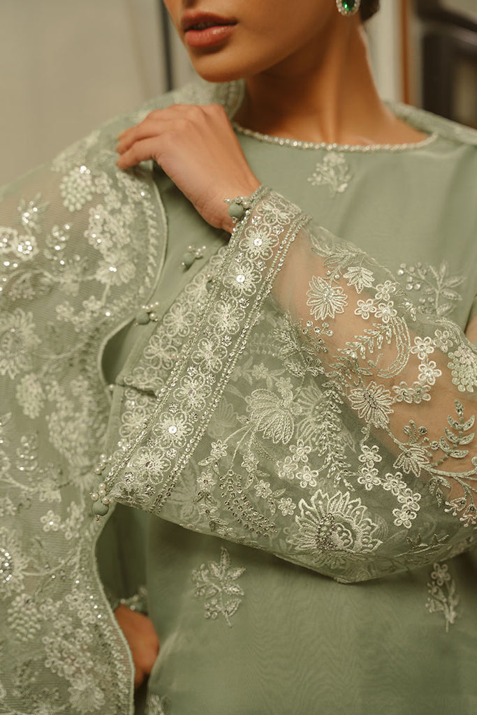 Cross Stitch | Luxe Atelier 25 | GREEN LILY - by - Libasekhas UK - Registered Vendor of : Cross Stitch - 100% Original Designer Dresss