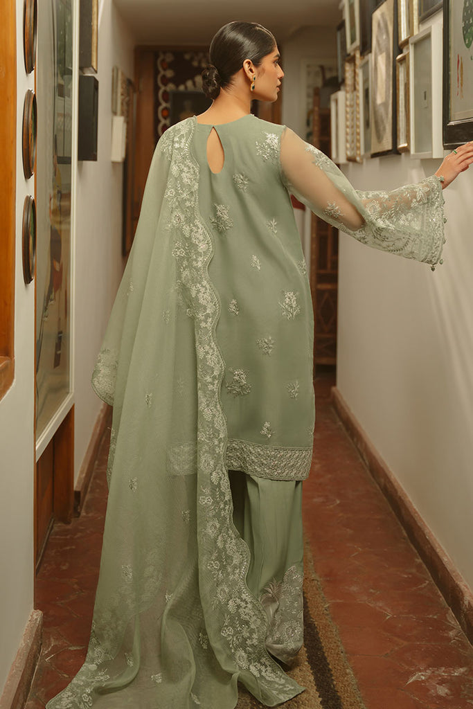 Cross Stitch | Luxe Atelier 25 | GREEN LILY - by - Libasekhas UK - Registered Vendor of : Cross Stitch - 100% Original Designer Dresss