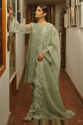 Cross Stitch | Luxe Atelier 25 | GREEN LILY - by - Libasekhas UK - Registered Vendor of : Cross Stitch - 100% Original Designer Dresss