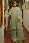 Cross Stitch | Luxe Atelier 25 | GREEN LILY - by - Libasekhas UK - Registered Vendor of : Cross Stitch - 100% Original Designer Dresss